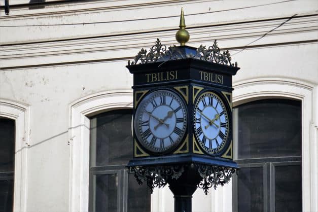 Tbilisi clock on main street