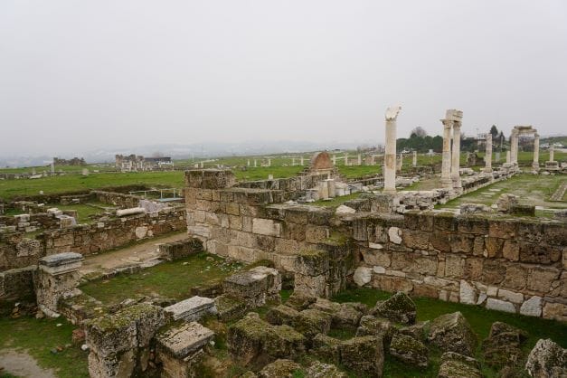 Columns and walls at Laodikeia Ancient city